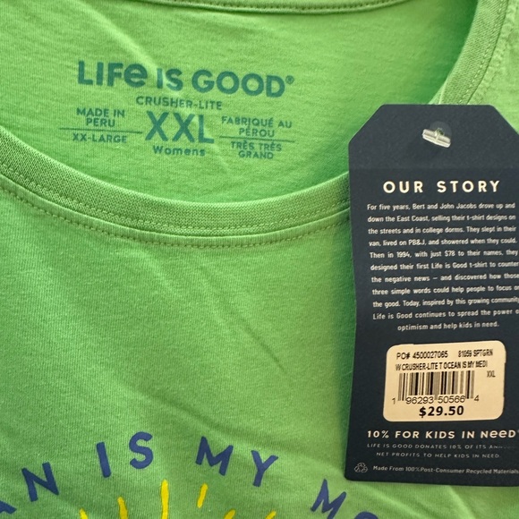 NWT Life is Good Green T-Shirt XXL - Picture 2 of 2